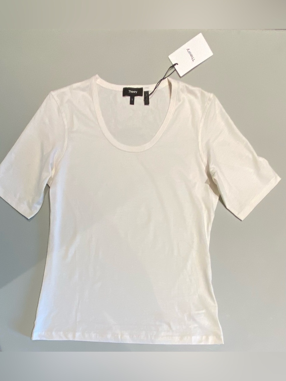Theory Junia Pima Cotton Scoop Neck Tee, size S, NWT